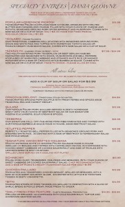 Dinner Menu Page 2 at Cracovia Polish American Restaurant and Bar